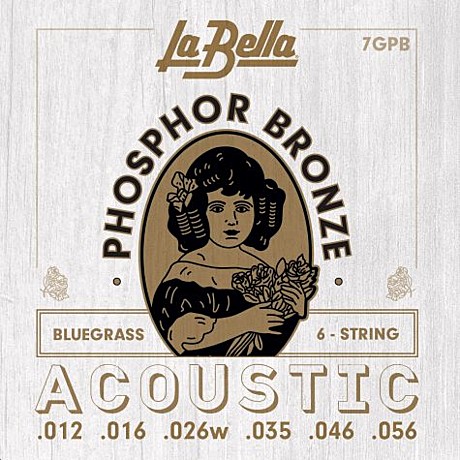 LA BELLA 7GPB струны для акустической гиары 12-56