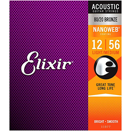 ELIXIR 11077 NanoWeb струны для акустической гитары 12-56