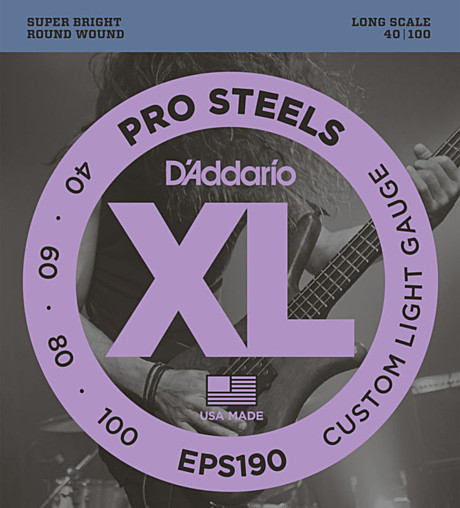 D'ADDARIO EPS190 ProSteels струны для бас-гитары 40-100