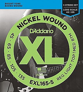 D`ADDARIO EXL165-5  струны для 5-ти струнной бас-гитары 45-135
