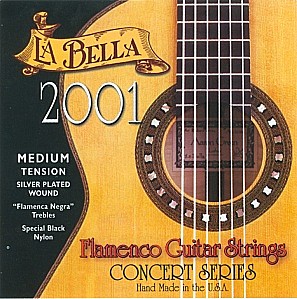LA BELLA  2001 Medium Tension flamenco черный нейлон  струны для классической гитары
