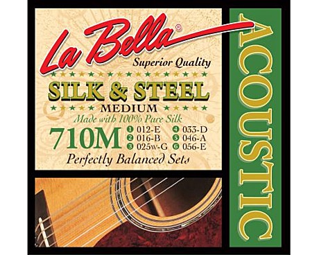LA BELLA 710M струны для акустической гитары 12-56 шелк и сталь