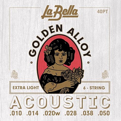 LA BELLA 40PT струны для акустической гитары 10-50