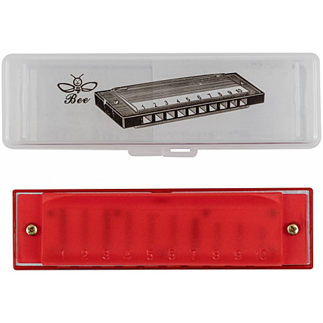 BEE DF10A-3 RED диатоническая губная гармошка C