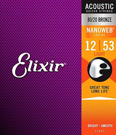 ELIXIR 11052 NanoWeb струны для акустической гитары 12-53