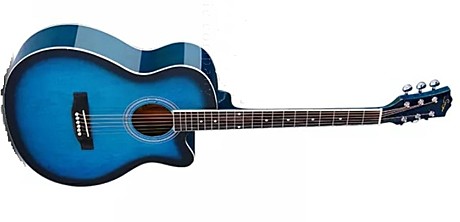 SMIGER GA-H10-39-BL акустическая гитара, с вырезом, синяя