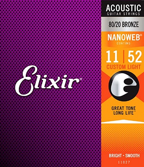 ELIXIR 11027 NanoWeb струны для акустической  гитары 11-52