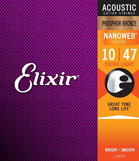 ELIXIR 16002 NanoWeb струны для акустической  гитары 10-47